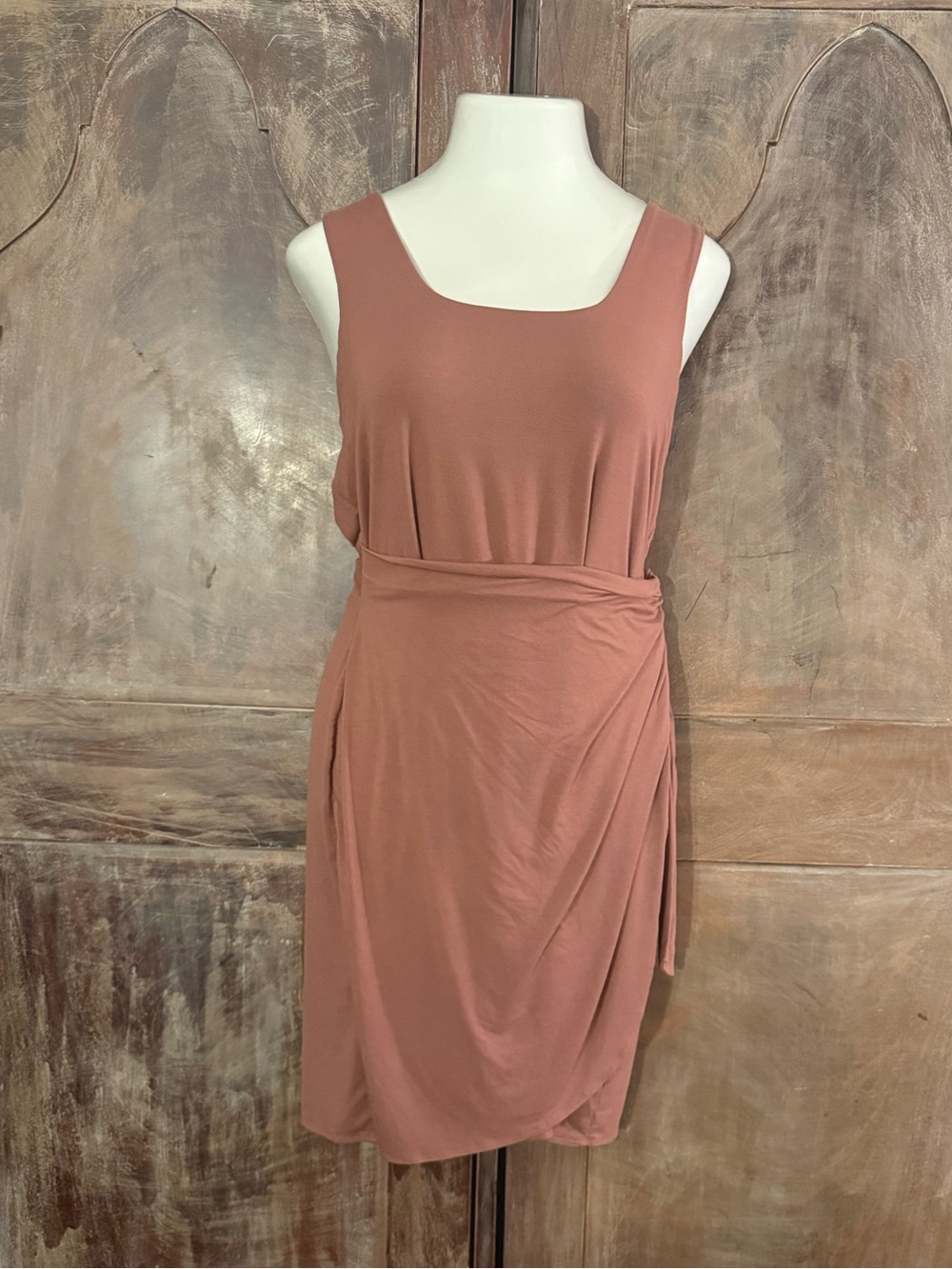 Maurices Sleeveless Wrap-Style Midi Dress in Dusty Rose